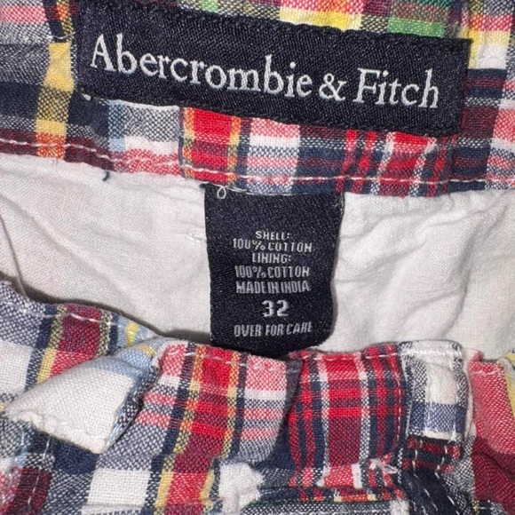 Sz 32 Abercrombie & Fitch Men's Multicolor Plaid Shorts - Picture 2 of 4